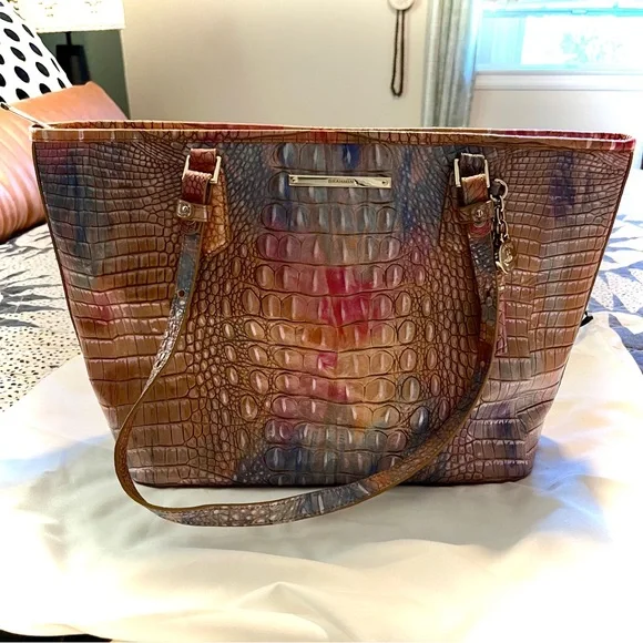 Brahmin Multicolor Croc-Embossed Tote - Picture 2 of 16